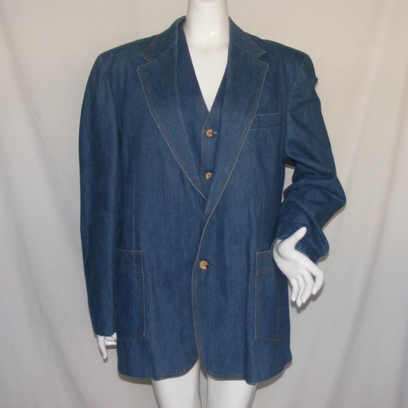 Levi's Other - LEVI'S PANATELA Blazer & Vest, 44L, Blue Denim,  Matched, 2 pieces, Vintage 70s